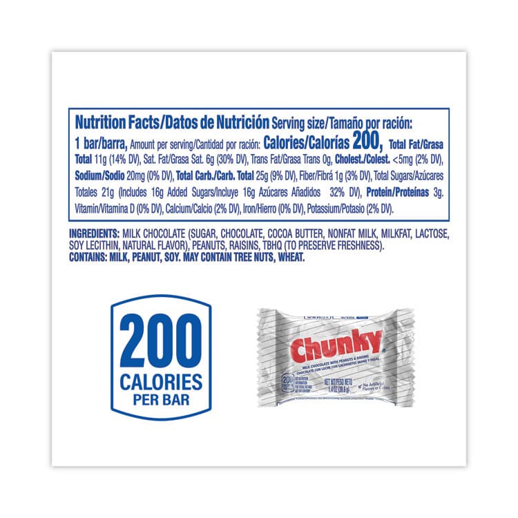 NESTLE Chunky Bar, Individually Wrapped, 1.4 oz, 24/Carton (GRR20900162) thumbnail 4