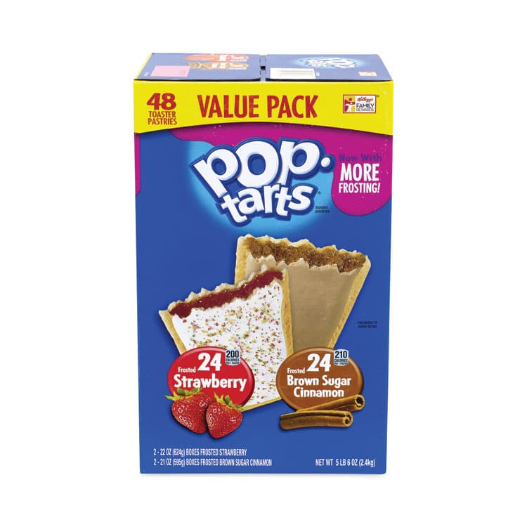 KELLOGG'S Pop Tarts, Brown Sugar Cinnamon/Strawberry, 2 Tarts/Pouch, 12 Pouches/Pack, 2 Packs/Carton (GRR22000456) thumbnail 4