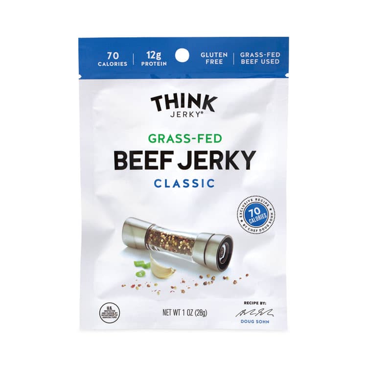 THINK JERKY, LLC Classic Beef Jerky, 1 oz Pouch, 12/Pack (GRR22000984)