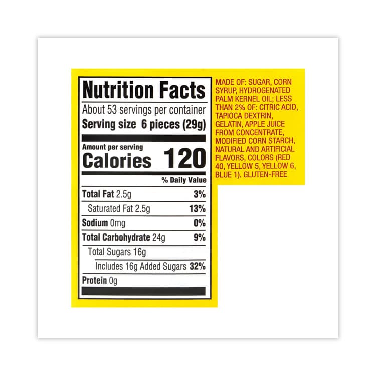 THE WRIGLEY COMPANY Original Fruit Chews, Cherry; Lemon; Orange; Strawberry, 50 oz Bag (SBR28086) thumbnail 3