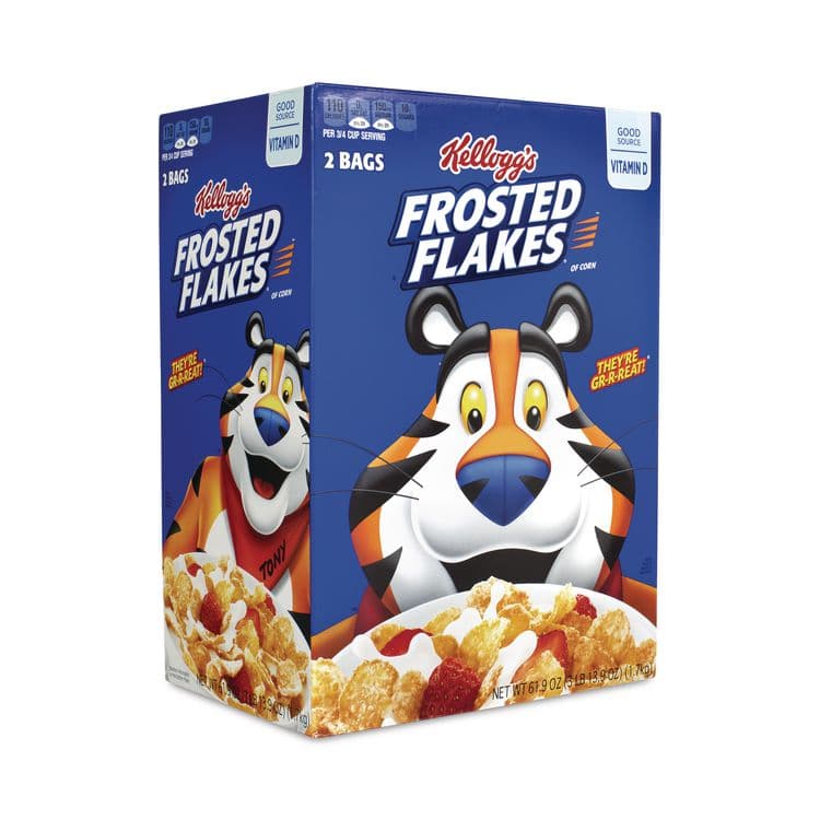 KELLOGG'S Frosted Flakes Breakfast Cereal, 61.9 oz Bag, 2 Bags/Box (GRR22000901)