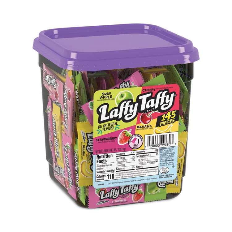 NESTLE Laffy Taffy, Assorted Flavors, 3.08 lb Tub, 145 Wrapped Pieces/Tub (GRR20900119) thumbnail 4