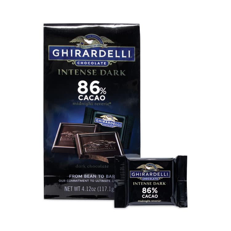 GHIRARDELLI Intense Dark Midnight Reverie 86% Cacao Singles Bag, 4.12 oz Packs, 3 Count (GRR30001033)