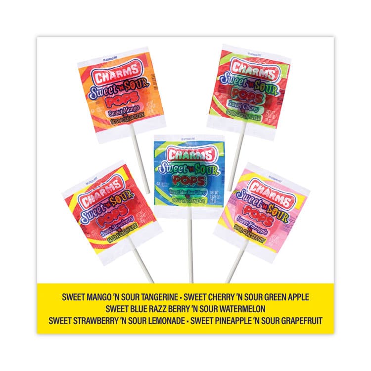 TOOTSIE ROLL INDUSTRIES Sweet and Sour Pop, Assorted Flavors, 0.63 oz, 48/Carton (GRR20900128) thumbnail 3