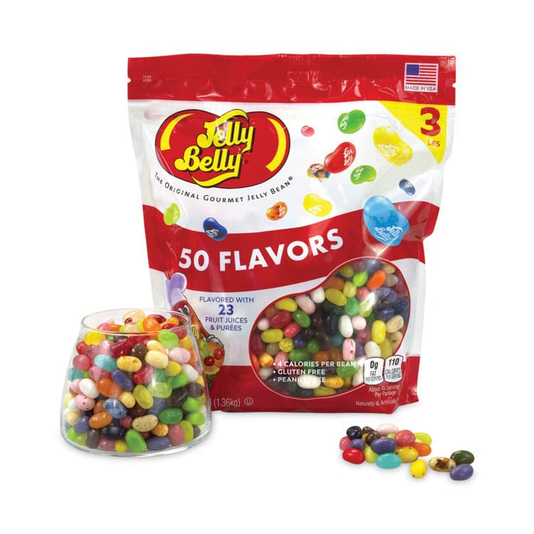 JELLY BELLY CANDY COMPANY 50 Flavors Jelly Beans Assortment, 3 lb Standup Bag (GRR22000020)