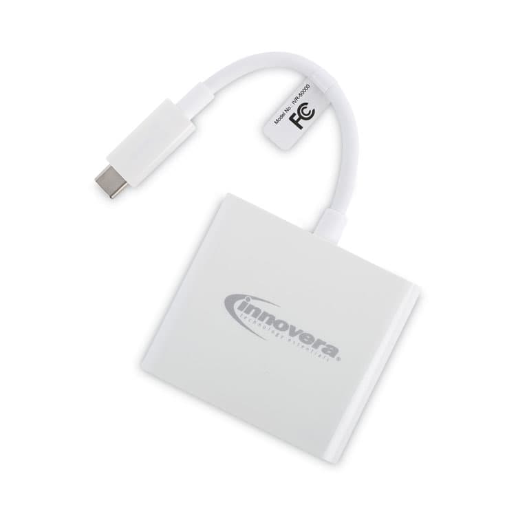 INNOVERA USB Type-C HDMI Multiport Adapter, HDMI/USB-C/USB 3.0, 0.65 ft, White (IVR50000)