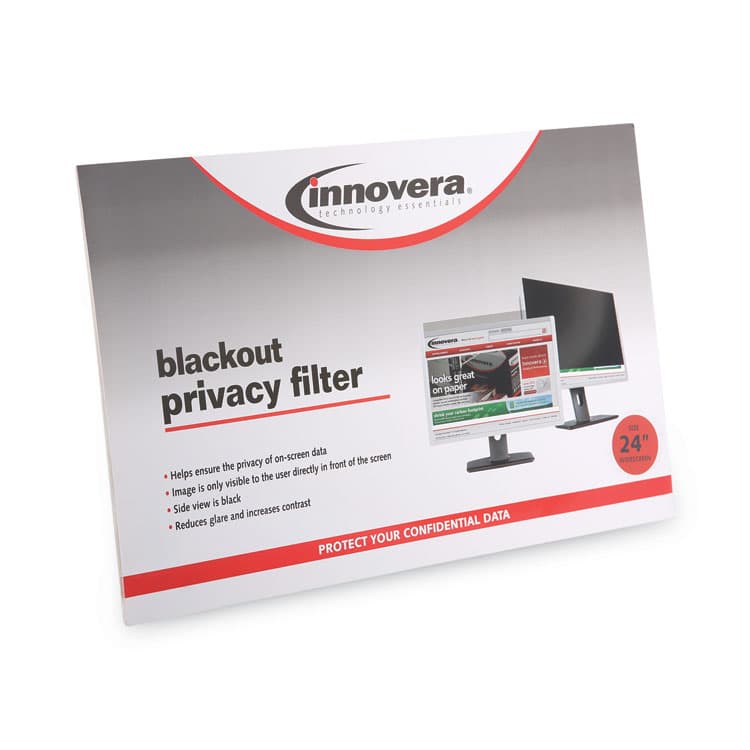 INNOVERA Blackout Privacy Filter for 24" Widescreen Flat Panel Monitor, 16:10 Aspect Ratio (IVRBLF24W) thumbnail 2