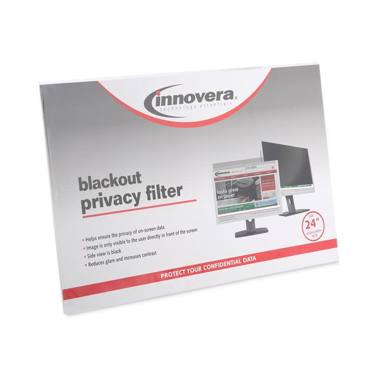 INNOVERA Blackout Privacy Filter for 24" Widescreen Flat Panel Monitor, 16:9 Aspect Ratio (IVRBLF24W9) thumbnail 2
