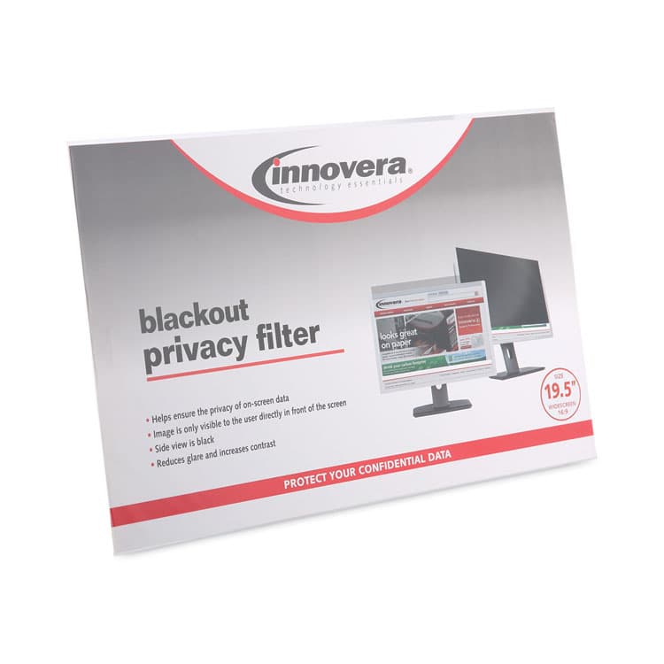 INNOVERA Blackout Privacy Monitor Filter for 19.5" Widescreen Flat Panel Monitor, 16:9 Aspect Ratio (IVRBLF195W) thumbnail 2