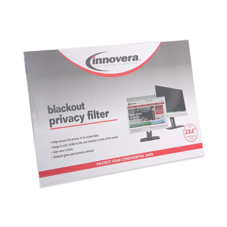 INNOVERA Blackout Privacy Monitor Filter for 23.6" Widescreen Flat Panel Monitor, 16:9 Aspect Ratio (IVRBLF236W) thumbnail 2