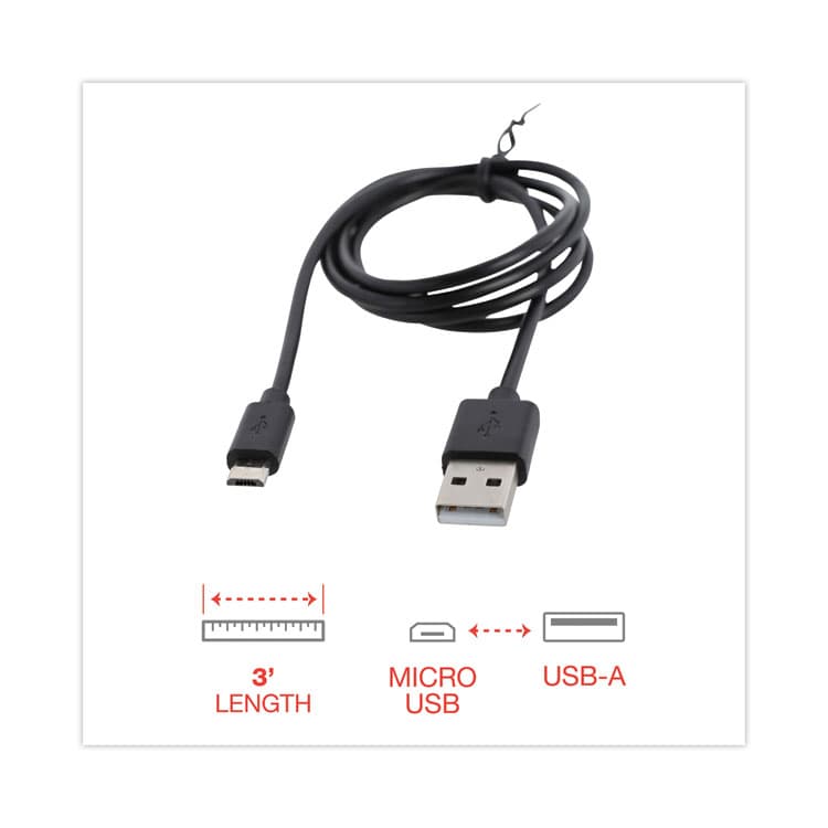 INNOVERA USB to Micro USB Cable, 3 ft, Black (IVR30006) thumbnail 3