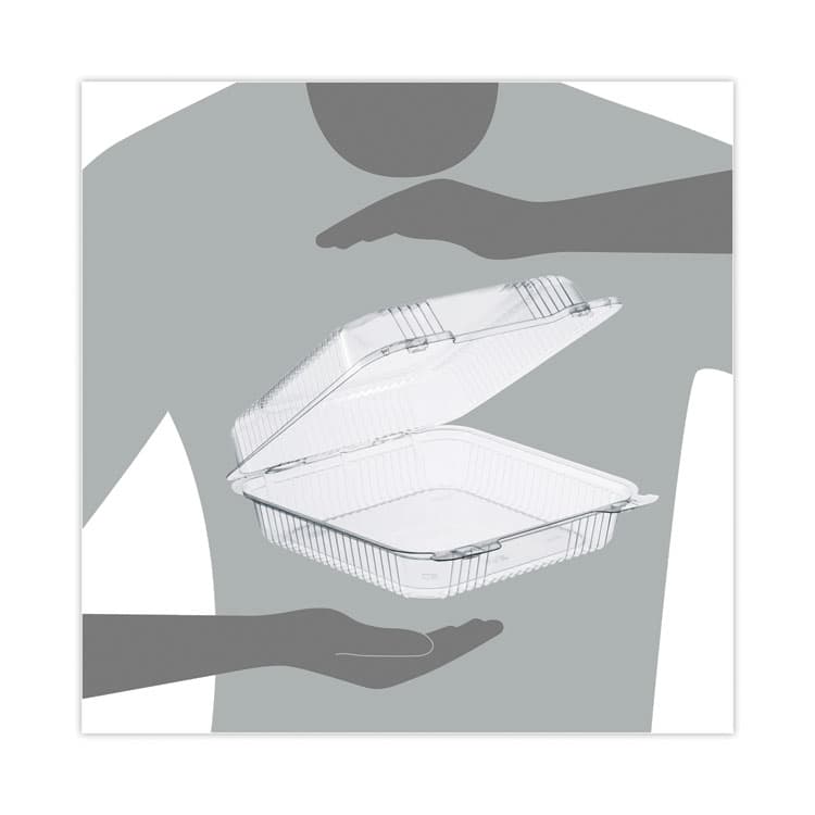 DART StayLock Clear Hinged Lid Containers, 8.6 x 9 x 3, Clear, Plastic, 200/Carton (DCCPET55UT1) thumbnail 4