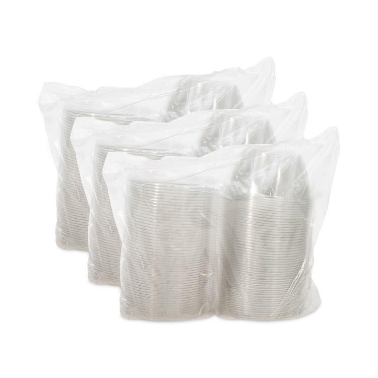 DART SafeSeal Tamper-Resistant, Tamper-Evident Bowls with Flat Lid, 32 oz, 7" Diameter x 3.2" h, Clear, Plastic, 150/Carton (DCCCTR32BF) thumbnail 4