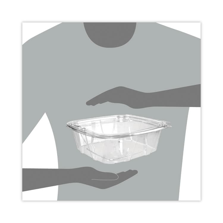DART ClearPac SafeSeal Tamper-Resistant/Evident Containers, Flat Lid, 48 oz, Clear, Plastic, 100/Bag, 2 Bags/Carton (DCCCH48DEF) thumbnail 4