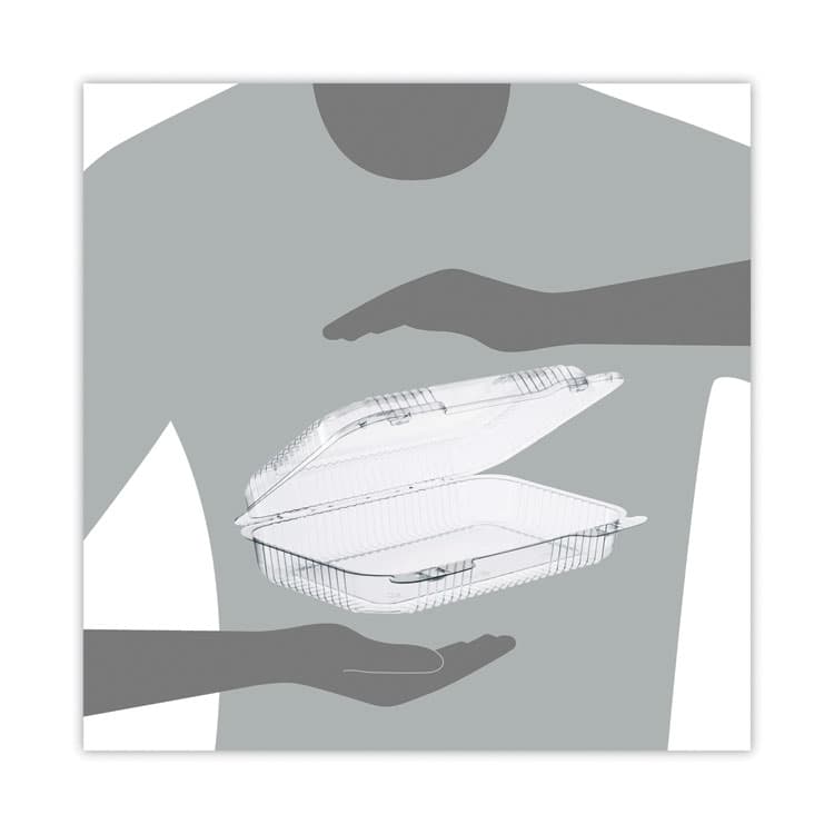 DART StayLock Clear Hinged Lid Containers, 9.4 x 6.8 x 2.1, Clear, Plastic, 250/Carton (DCCC30UT1) thumbnail 4