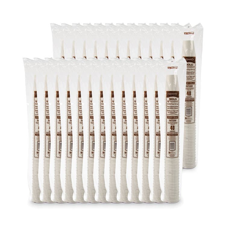 DART Thermoguard Insulated Paper Hot Cups, 8 oz, White Sustainable Forest Design, 1,000/Carton (DCCDWTG8WCT) thumbnail 3