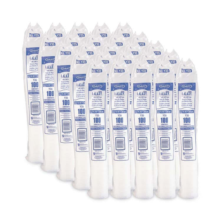 DART High-Impact Polystyrene Cold Cups, 3.5 oz, Plastic, Translucent, 100/Pack (DCCY35PK) thumbnail 2