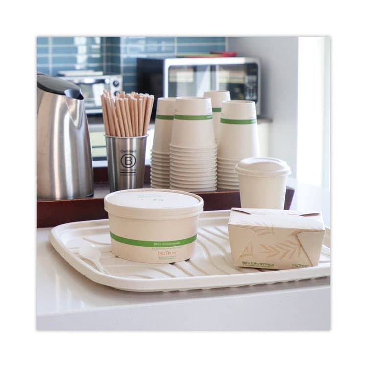 WORLD CENTRIC Fiber Foodservice Trays, PLA Lined, PFAS Free, 18 x 14 x 1, Natural, Paper, 100/Carton (WORTRSC1418LF) thumbnail 2