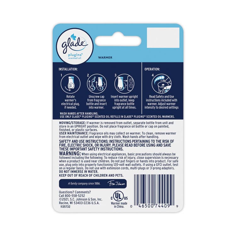 SC JOHNSON Plug-Ins Scented Oil Warmer Holder, 4.45 x 6.25 x 11.45, White (SJN305854) thumbnail 4