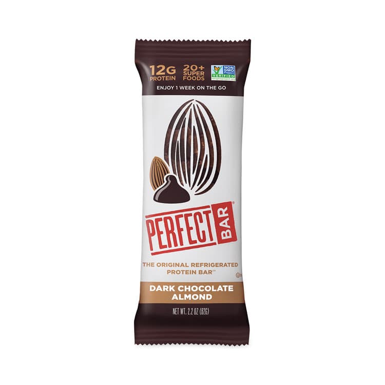 PERFECT SNACKS Refrigerated Protein Bar, Dark Chocolate Almond, 2.2 oz Bar, 16/Carton (GRR30700246)