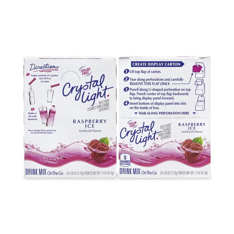 KRAFT FOODS, On-The-Go Sugar-Free Drink Mix, Raspberry Ice, 0.08 oz Single-Serving Tube, 30/Pk, 2 Packs/Carton (GRR30700152)