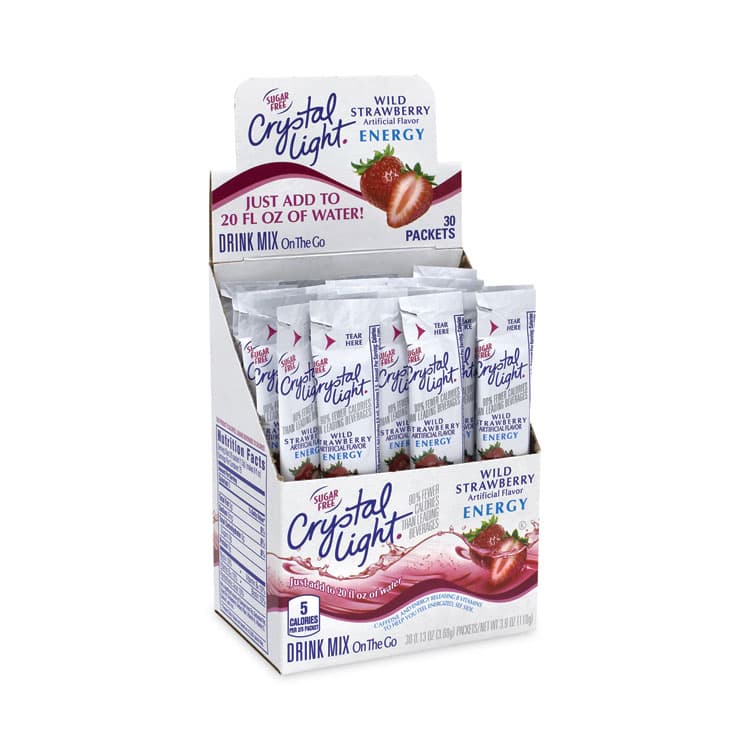 KRAFT FOODS, On-The-Go Sugar-Free Drink Mix, Wild Strawberry Energy, 0.13 oz Single-Serving, 30/Pack, 2 Packs/Carton (GRR30700158)
