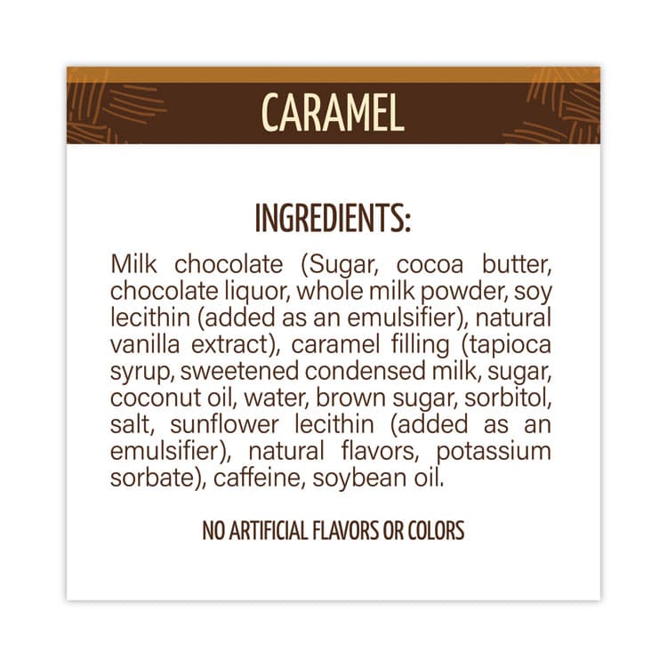 AWAKE Caffeinated Caramel Chocolate Bites, 0.58 oz Bars, 50 Bars/Carton (GRR30700315) thumbnail 3