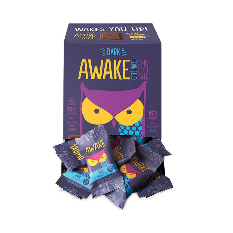 AWAKE Caffeinated Dark Chocolate Bites, 0.47 oz Bars, 50 Bars/Carton (GRR30700314) thumbnail 2