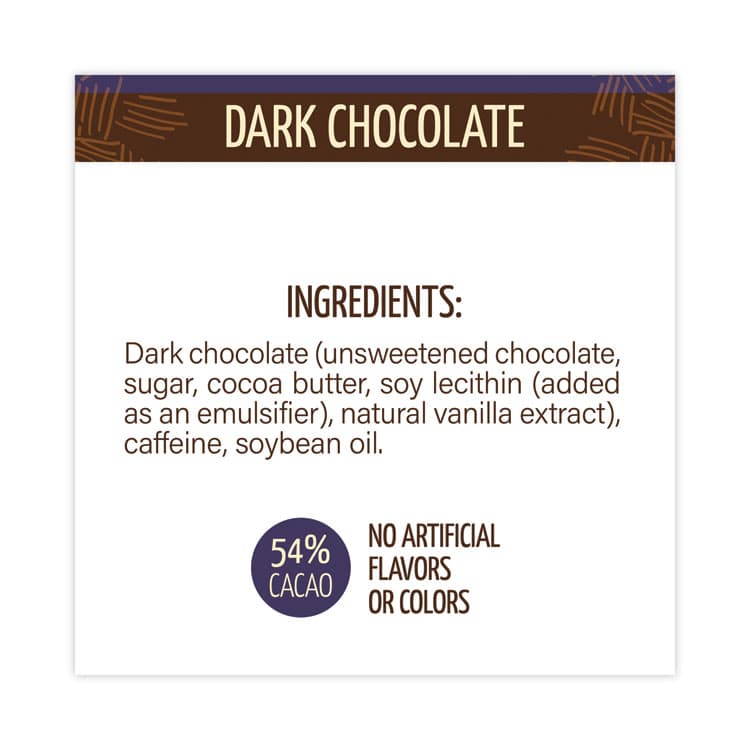 AWAKE Caffeinated Dark Chocolate Bites, 0.47 oz Bars, 50 Bars/Carton (GRR30700314) thumbnail 4