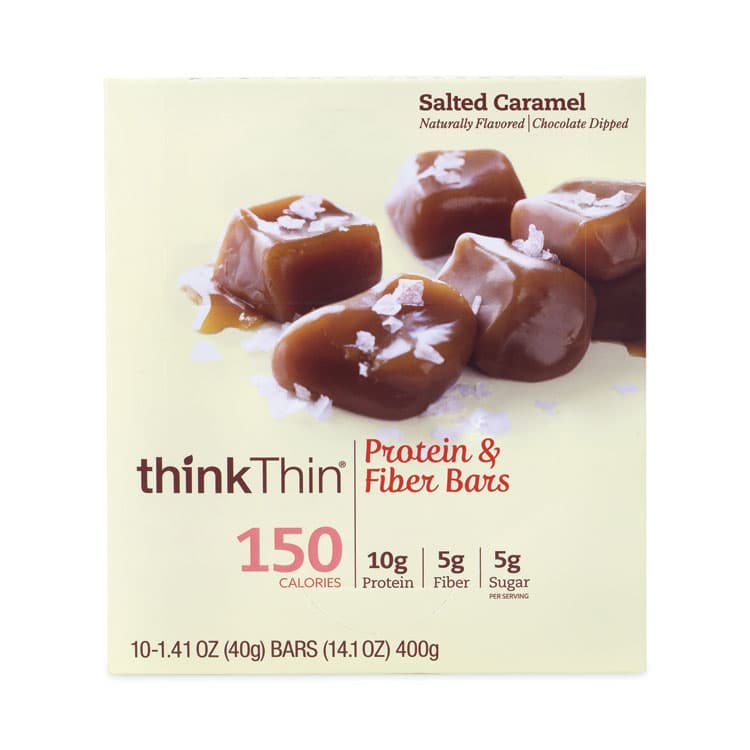 THINK! High Protein Bars, Salted Caramel, 1.41 oz Bar, 10 Bars/Carton (GRR30700112)