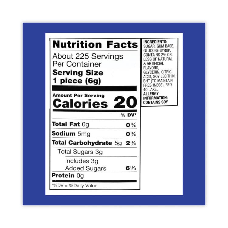 THE TOPPS COMPANY Original Bubble Gum Tub, 47.6 oz Tub, 225 Pieces (GRR20900351) thumbnail 4