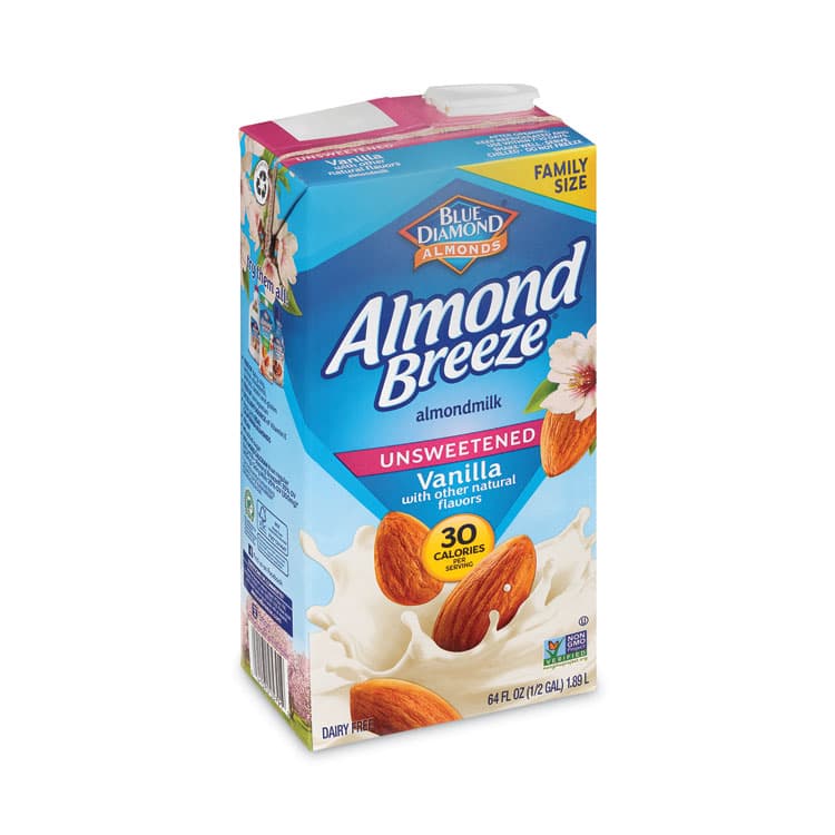 BLUE DIAMOND GROWERS Almond Breeze Almond Milk, Unsweetened Vanilla, 64 oz Carton, 2/Pack (GRR30700081)