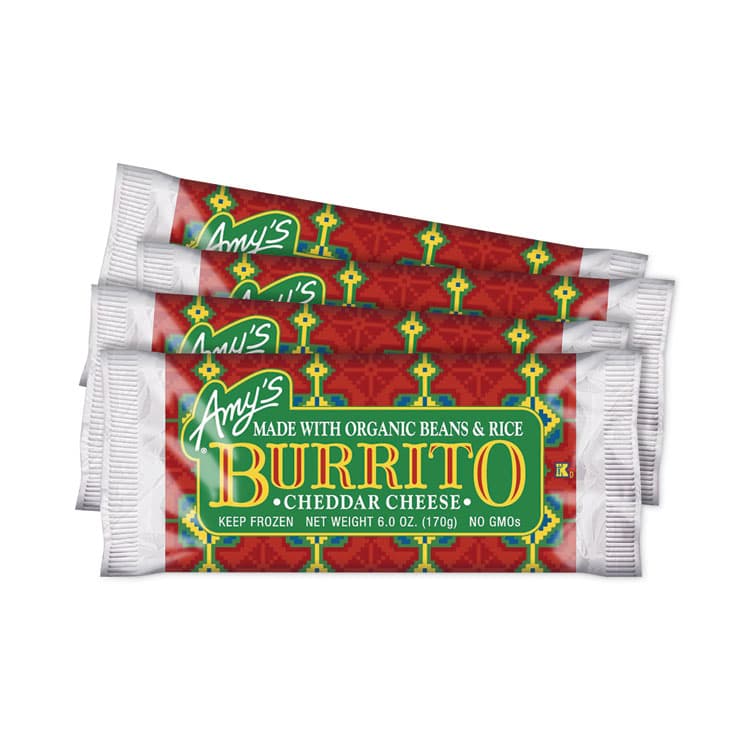 AMY'S KITCHEN, Cheddar Cheese, Bean and Rice Burrito, 6 oz Pouch, 4/Carton (GRR90300142)