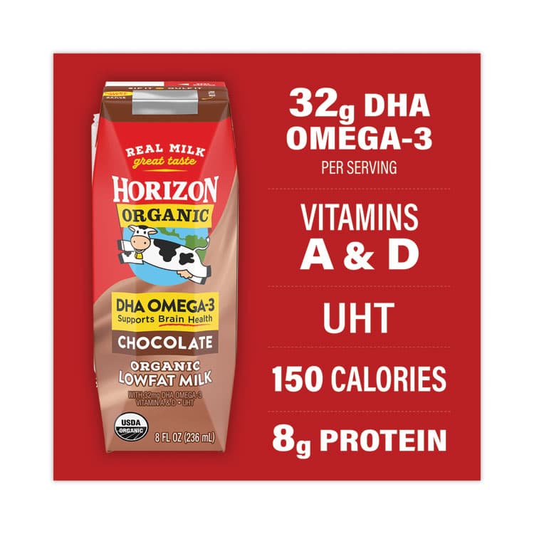 DANONE Low Fat Milk, Chocolate, 8 oz, 18/Carton (GRR22000536) thumbnail 2