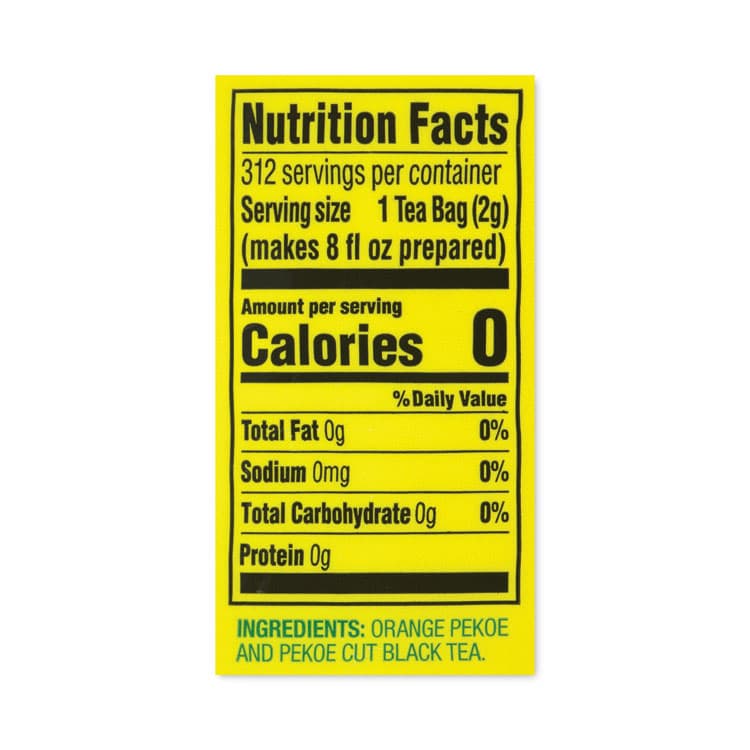 UNILEVER Tea Bags, Black, 0.07 oz Bags, 312 Bags/Carton (GRR22000743) thumbnail 2