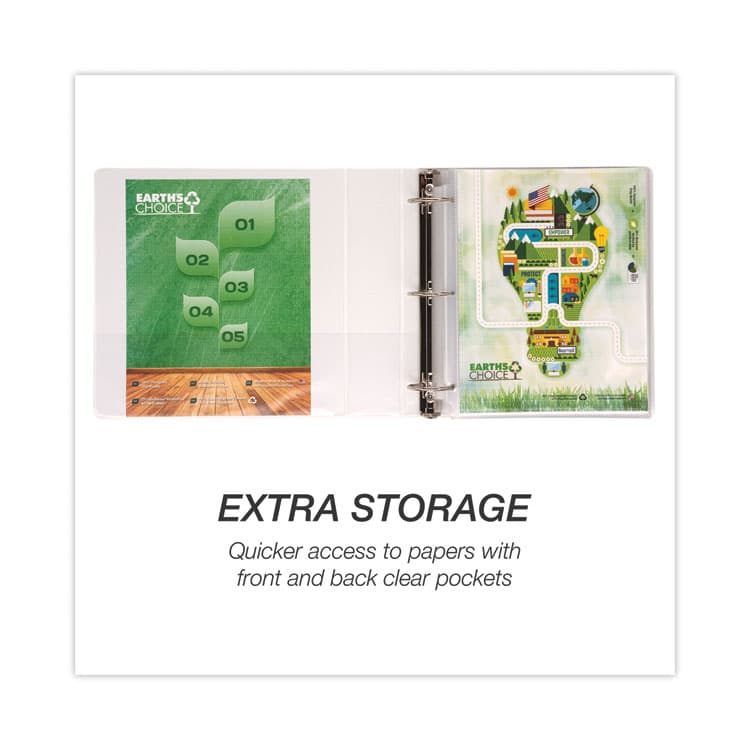 SAMSILL CORPORATION Earth's Choice Plant-Based Round Ring View Binder, 3 Rings, 2" Capacity, 11 x 8.5, White (SAM18967) thumbnail 3