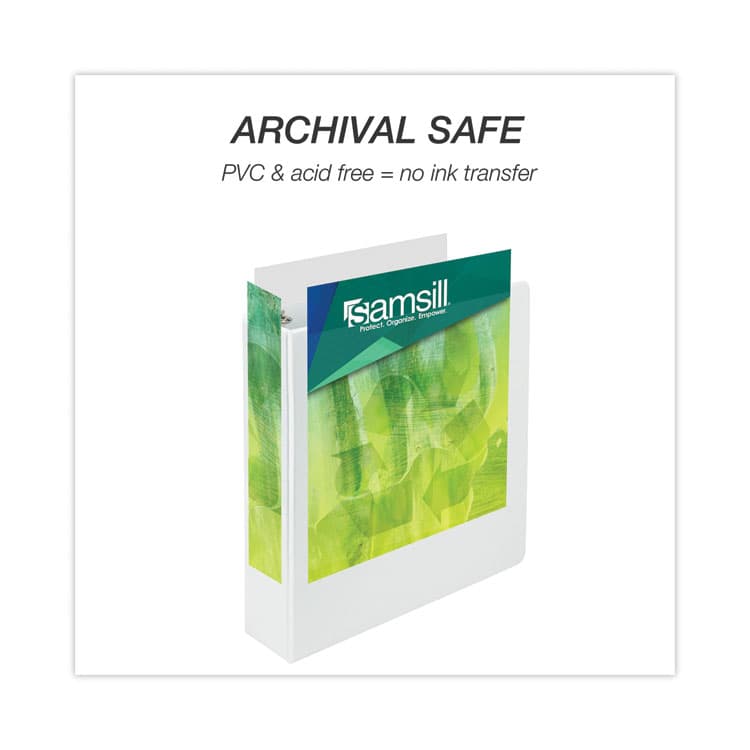 SAMSILL CORPORATION Earth's Choice Plant-Based Round Ring View Binder, 3 Rings, 2" Capacity, 11 x 8.5, White (SAM18967) thumbnail 4