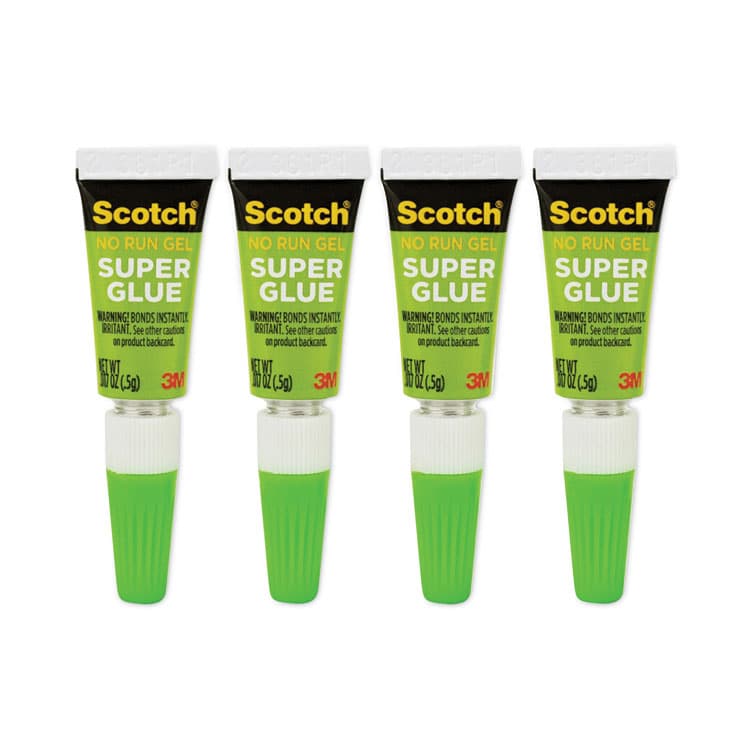 3M/COMMERCIAL TAPE DIV. Single Use Super Glue No-Run Gel, 0.02 oz, Dries Clear, 4/Pack (MMMAD119) thumbnail 3