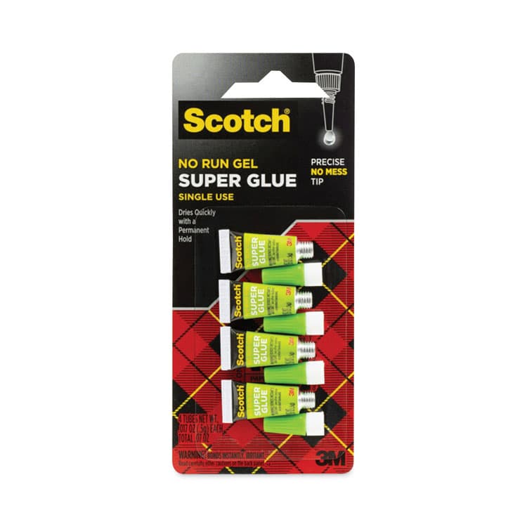 3M/COMMERCIAL TAPE DIV. Single Use Super Glue No-Run Gel, 0.02 oz, Dries Clear, 4/Pack (MMMAD119) thumbnail 2
