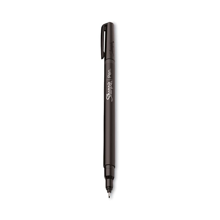 SANFORD Water-Resistant Ink Porous Point Pen, Stick, Fine 0.4 mm, Black Ink, Black Barrel, 4/Pack (SAN1742661) thumbnail 2