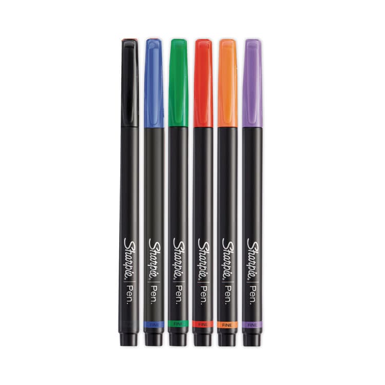 SANFORD Water-Resistant Ink Porous Point Pen, Stick, Fine 0.4 mm, Assorted Ink and Barrel Colors, 6/Pack (SAN1976527) thumbnail 2