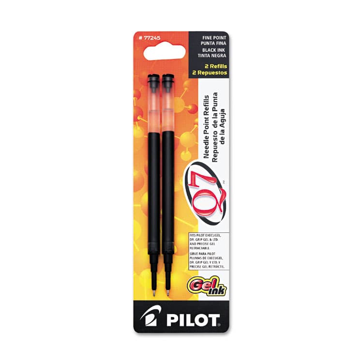 PILOT CORP. OF AMERICA Refill for Pilot Retractable Q7, G2, Precise BeGreen and Dr Grip Gel Pens, Fine Needle Tip, Black Ink, 2/Pack (PIL77245)
