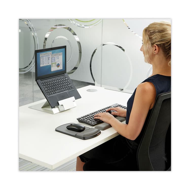 FELLOWES MFG. CO. Gel Keyboard Wrist Rest, 18.5 x 2.75, Graphite (FEL91737) thumbnail 4