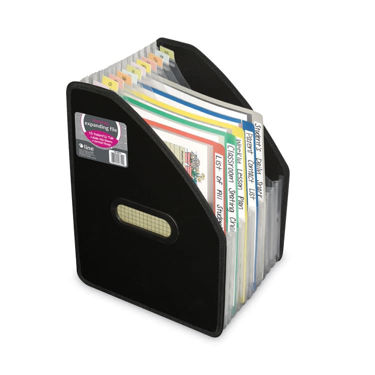 C-LINE PRODUCTS, Vertical Expanding File, 10" Expansion, 13 Sections, 1/12-Cut Tabs, Letter Size, Black (CLI58810) thumbnail 2
