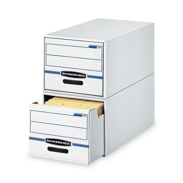 FELLOWES MFG. CO. STOR/DRAWER Basic Space-Savings Storage Drawers, Legal Files, 16.75 x 19.5 x 11.5, White/Blue (FEL00722EA) thumbnail 2