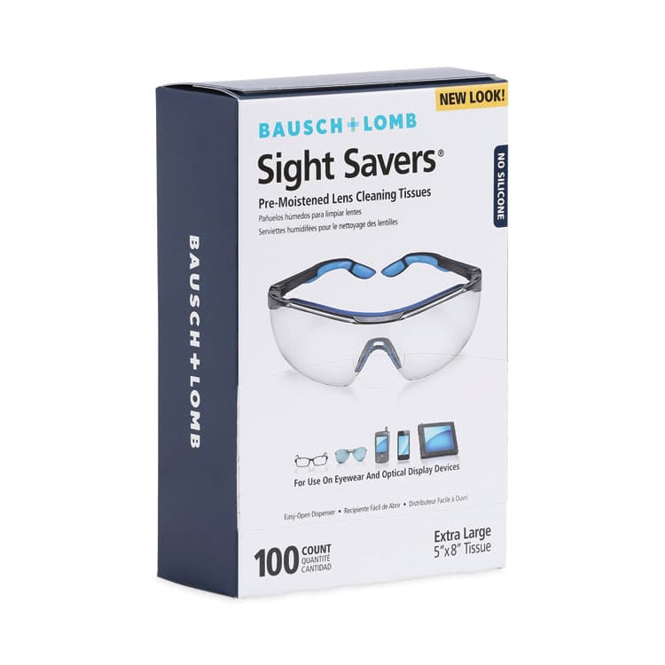 BAUSCH & LOMB, . Sight Savers Premoistened Lens Cleaning Tissues, 8 x 5, 100/Box, 10 Box/Carton (BAL8574GMCT) thumbnail 3