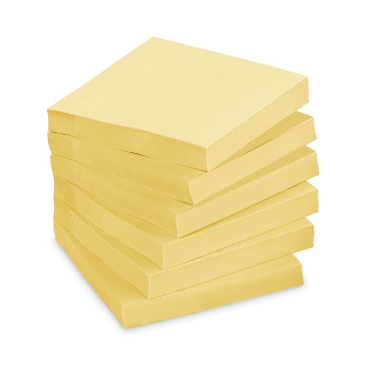 3M/COMMERCIAL TAPE DIV. Original Recycled Note Pad Cabinet Pack, 3" x 3", Canary Yellow, 75 Sheets/Pad, 24 Pads/Pack (MMM654R24CPCY) thumbnail 2