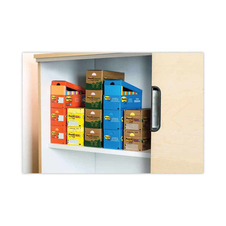 3M/COMMERCIAL TAPE DIV. Original Recycled Note Pad Cabinet Pack, 3" x 3", Canary Yellow, 75 Sheets/Pad, 24 Pads/Pack (MMM654R24CPCY) thumbnail 4