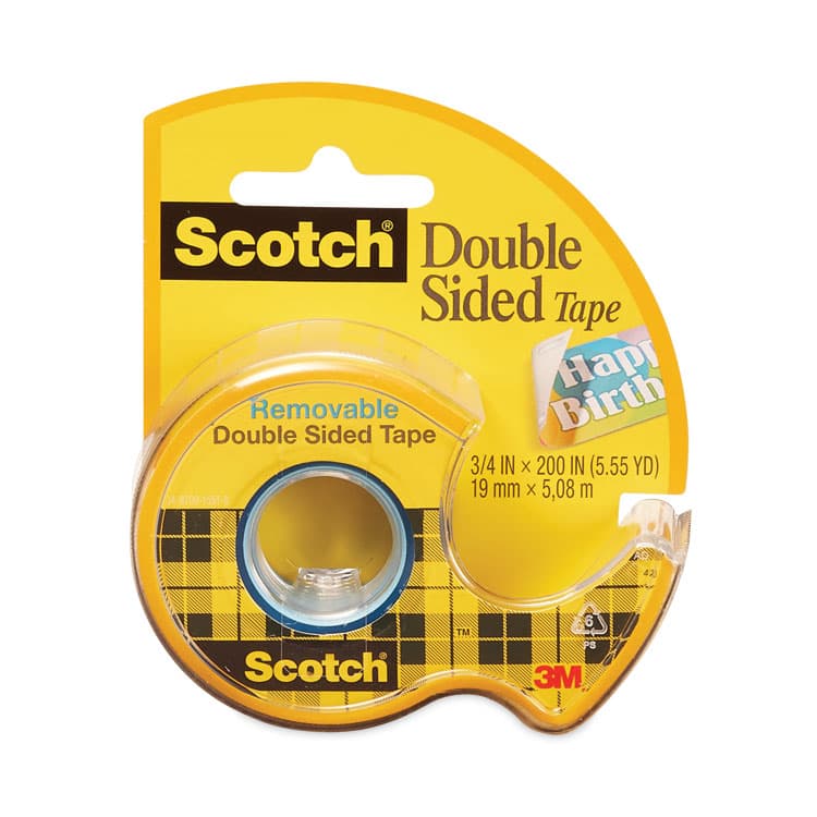 3M/COMMERCIAL TAPE DIV. Double-Sided Removable Tape in Handheld Dispenser, 1" Core, 0.75" x 33.33 ft, Clear (MMM667)