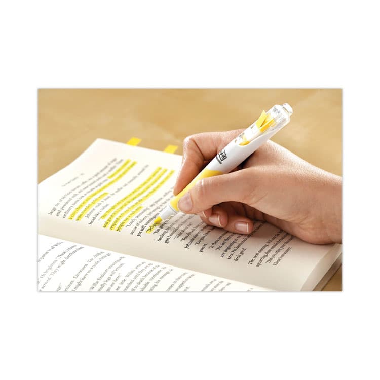 3M/COMMERCIAL TAPE DIV. Flag+ Highlighter, Assorted Ink/Flag Colors, Chisel Tip, Assorted Barrel Colors, 3/Pack (MMM689HL3) thumbnail 2